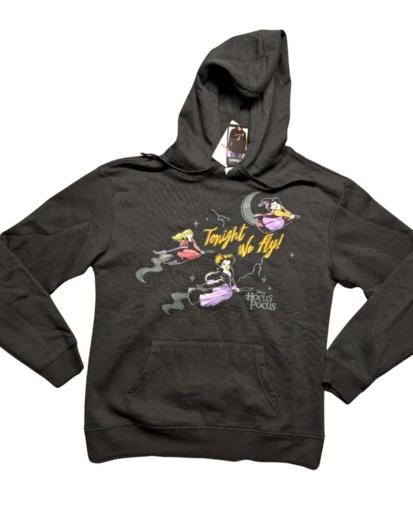 Disney Hocus Pocus Tonight We Fly! Hoodie, Black, Size L